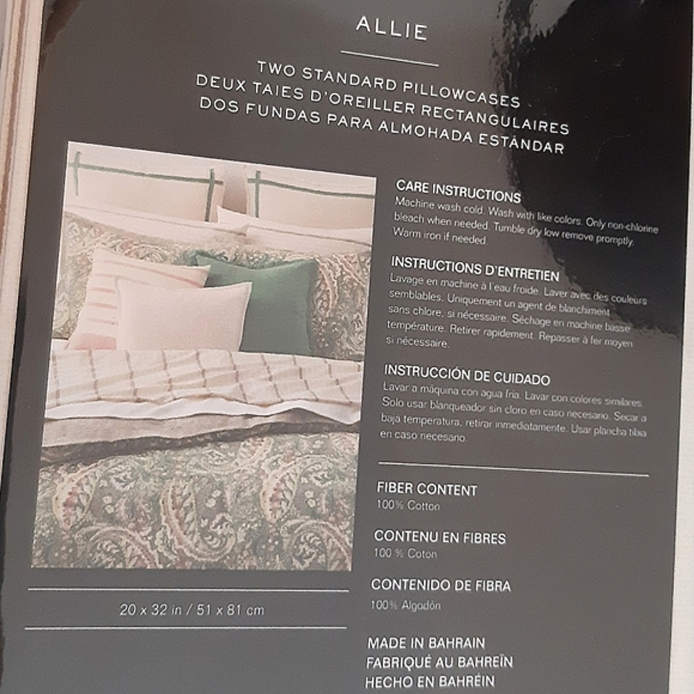 Ralph Lauren Home Allie Stripe Standard Pillowcases Cream MSRP $130 - Picture 3 of 8